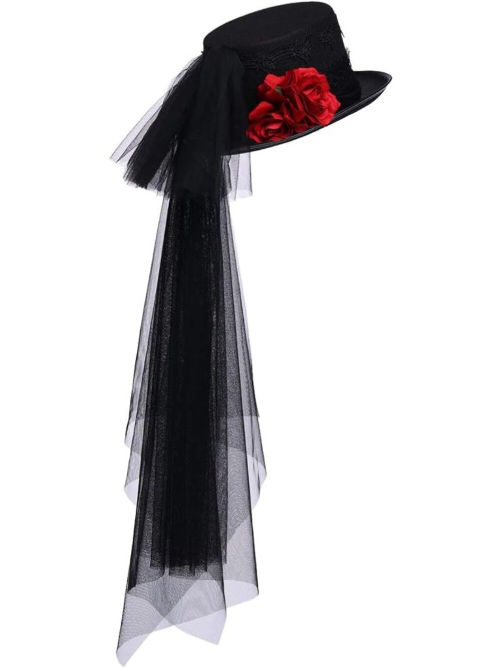 Steampunk Top Hat with Victorian Veil & Feather - Perfect for Halloween